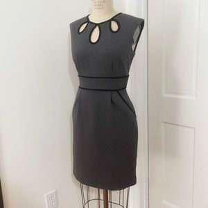 Sandra Darren Gray Sleeveless Career Wear Sheath Dress